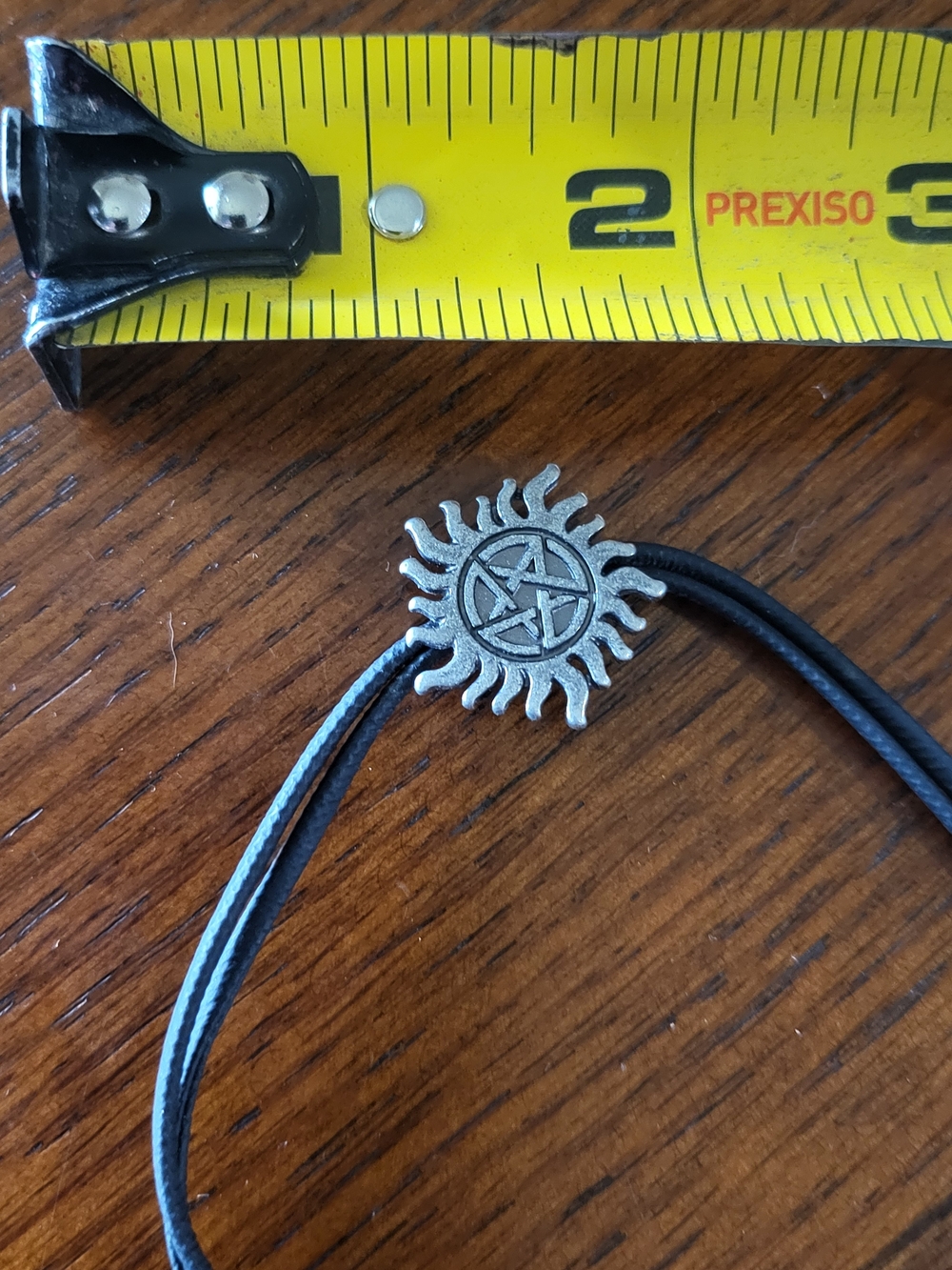 Silver Sun Pentagram Leather Cord Bracelet